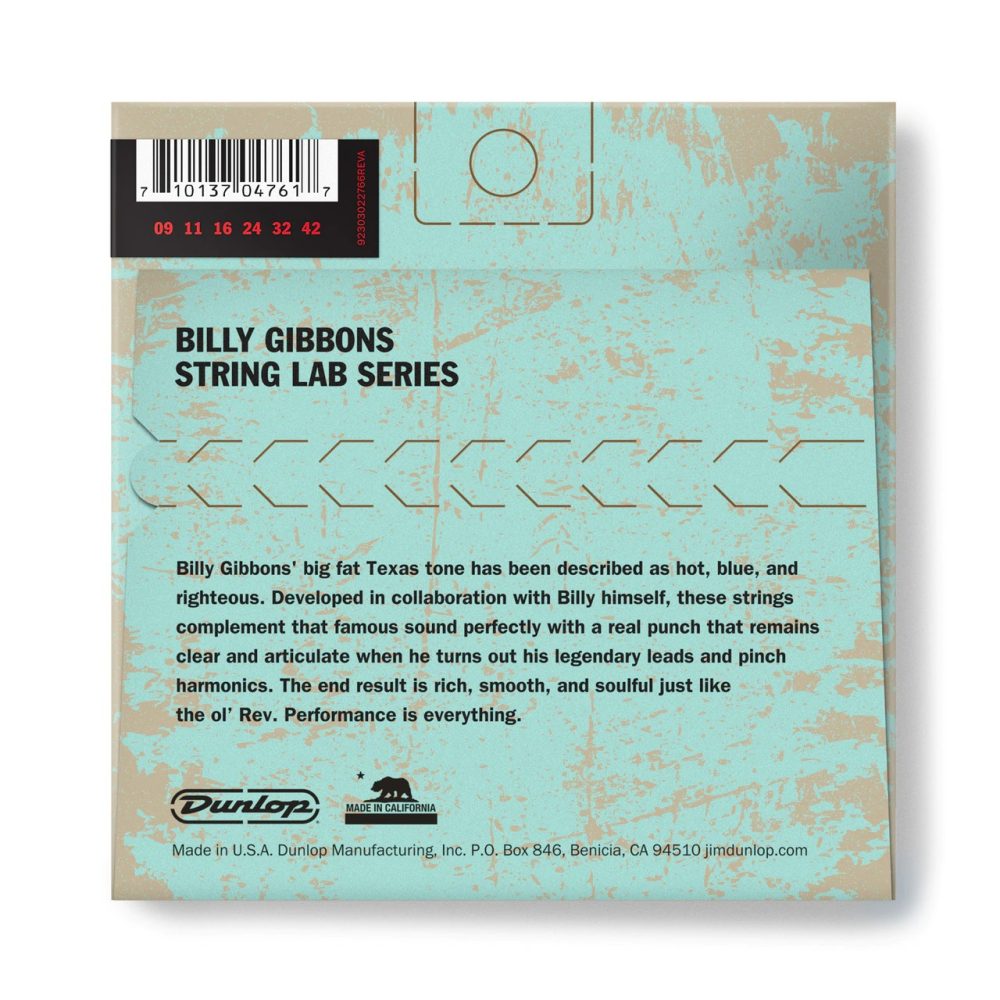 DUNLOP RWN0942 STRING LAB SERIES BILLY GIBBONS GUITAR STRING (09-42) — изображение 2