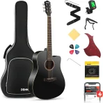 Donner Music Acoustic Guitar Cutaway Black