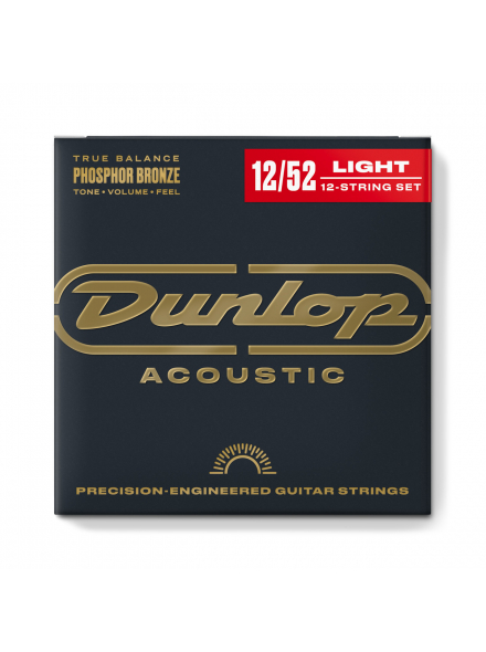 DUNLOP DAP1252J PHOSPHOR BRONZE ACOUSTIC GUITAR STRINGS 12-STRING SET (12-52)